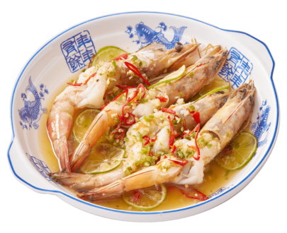 กุ้งนึ่งพริกมะนาว
