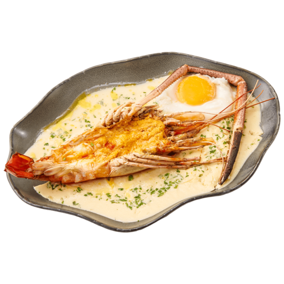 กุ้งแม่น้ำนึ่งนมสด
