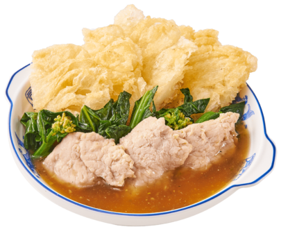 ราดหน้าหมู เส้นทอด