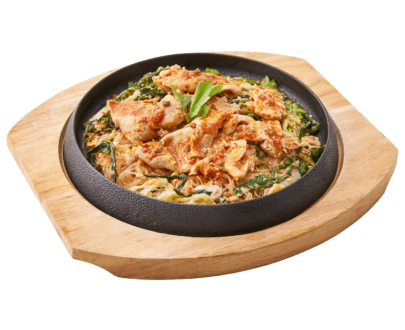 สุกี้ผัดแห้งกะทะร้อนไก่